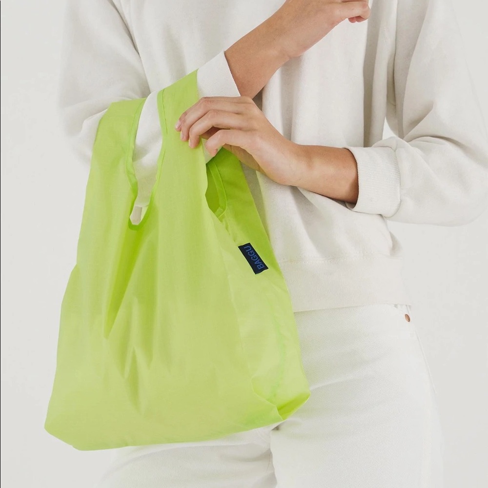 Baby Baggu lime green tote bag